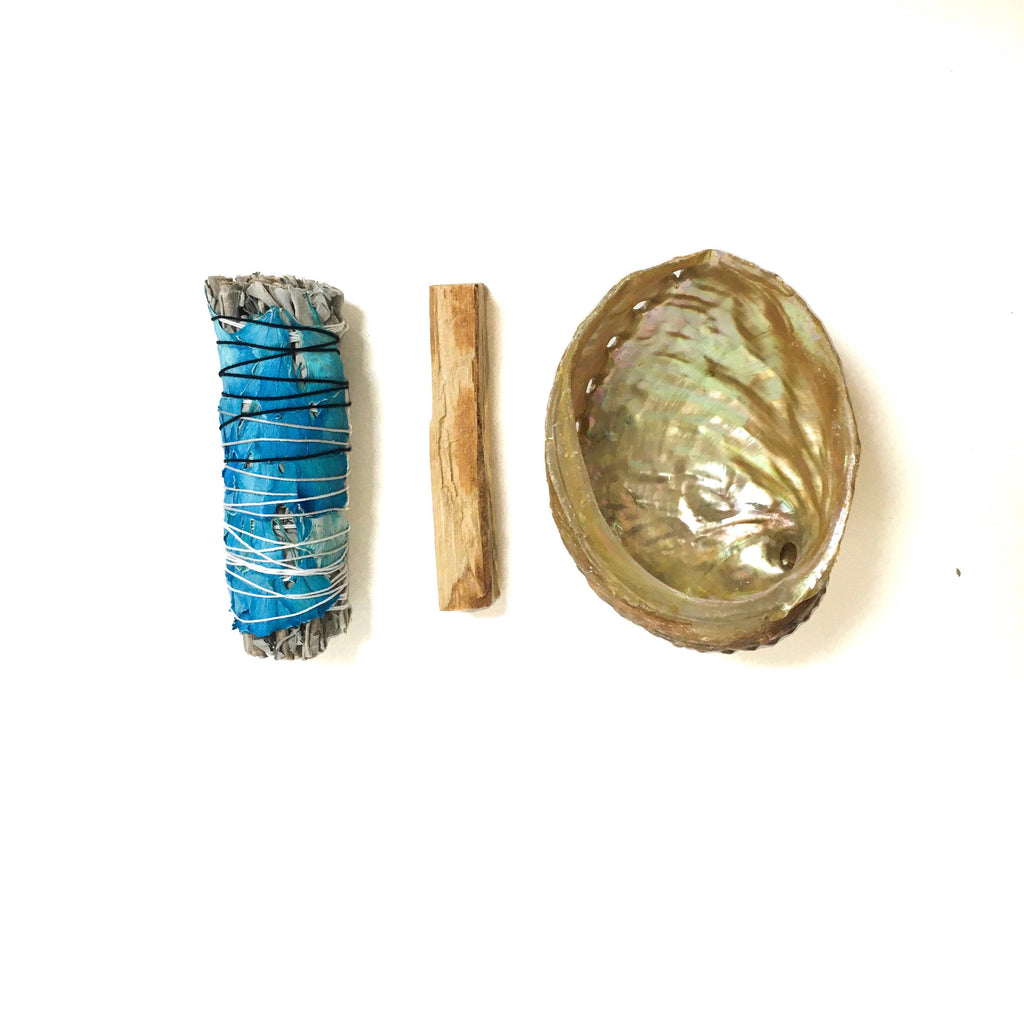 Abalone Shell Smudge Kit - Water Dream Blue