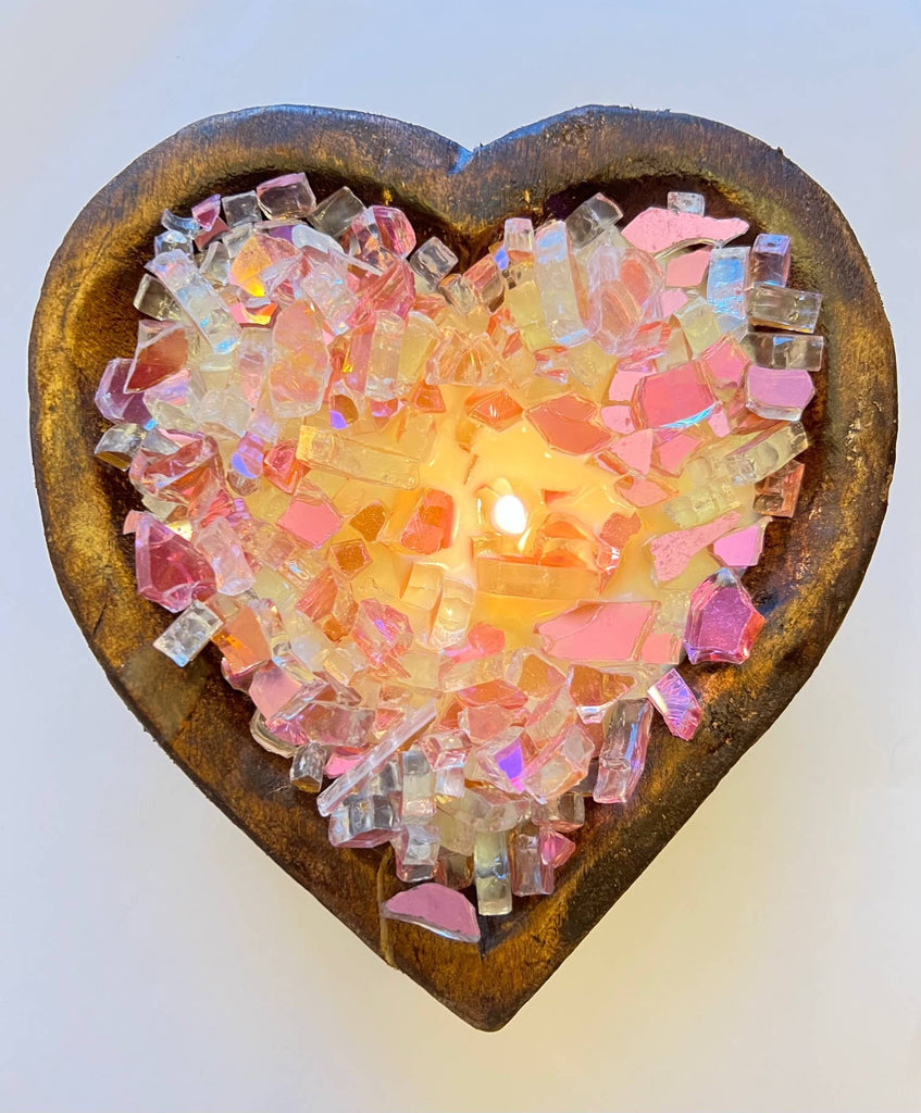 "FIERY HEART" Heart Dough Bowl Soy Candle