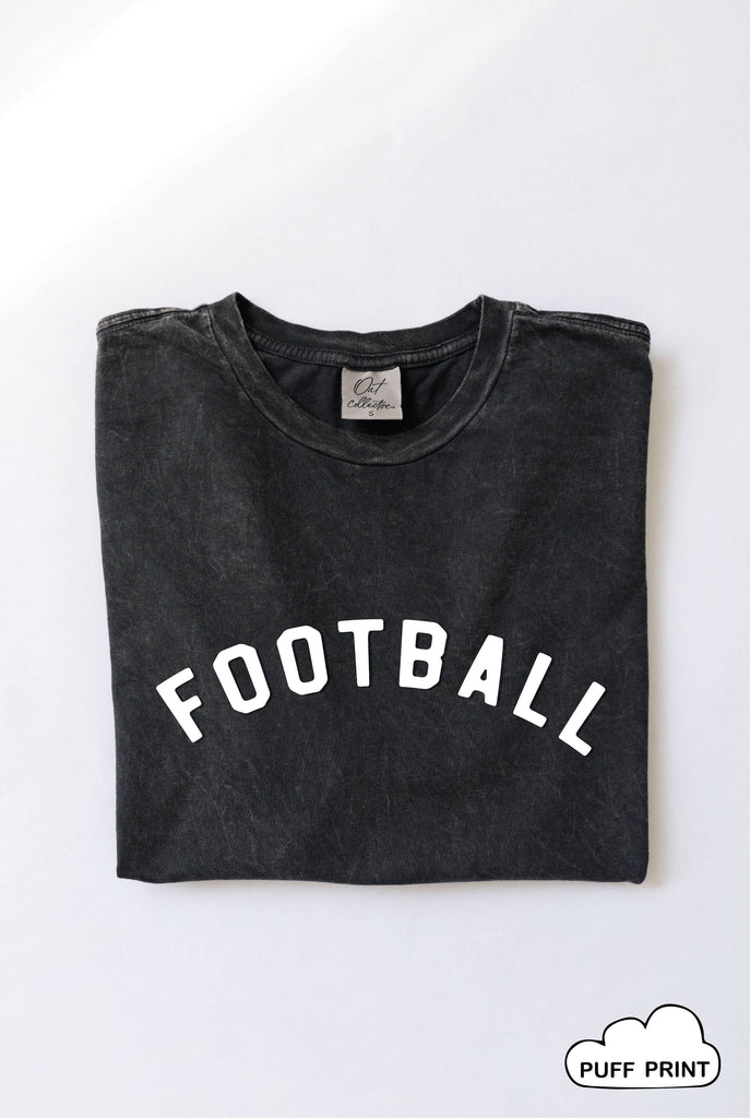 FOOTBALL PUFF Mineral Washed Graphic Top