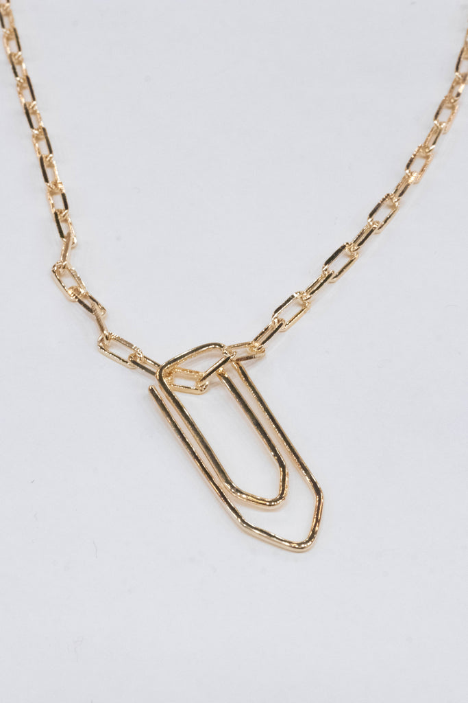 18k Gold Filled Paper Clip Necklace