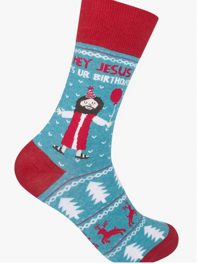 Hey Jesus It's Ur Birthday Christmas Socks