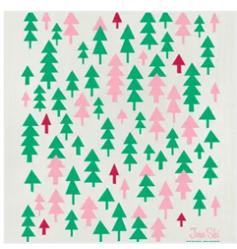 Multicolor Holiday Christmas Forest Tree Swedish Dishcloth