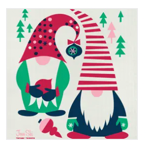 Multicolor Holiday Christmas Tomte Gnome Swedish Dishcloth