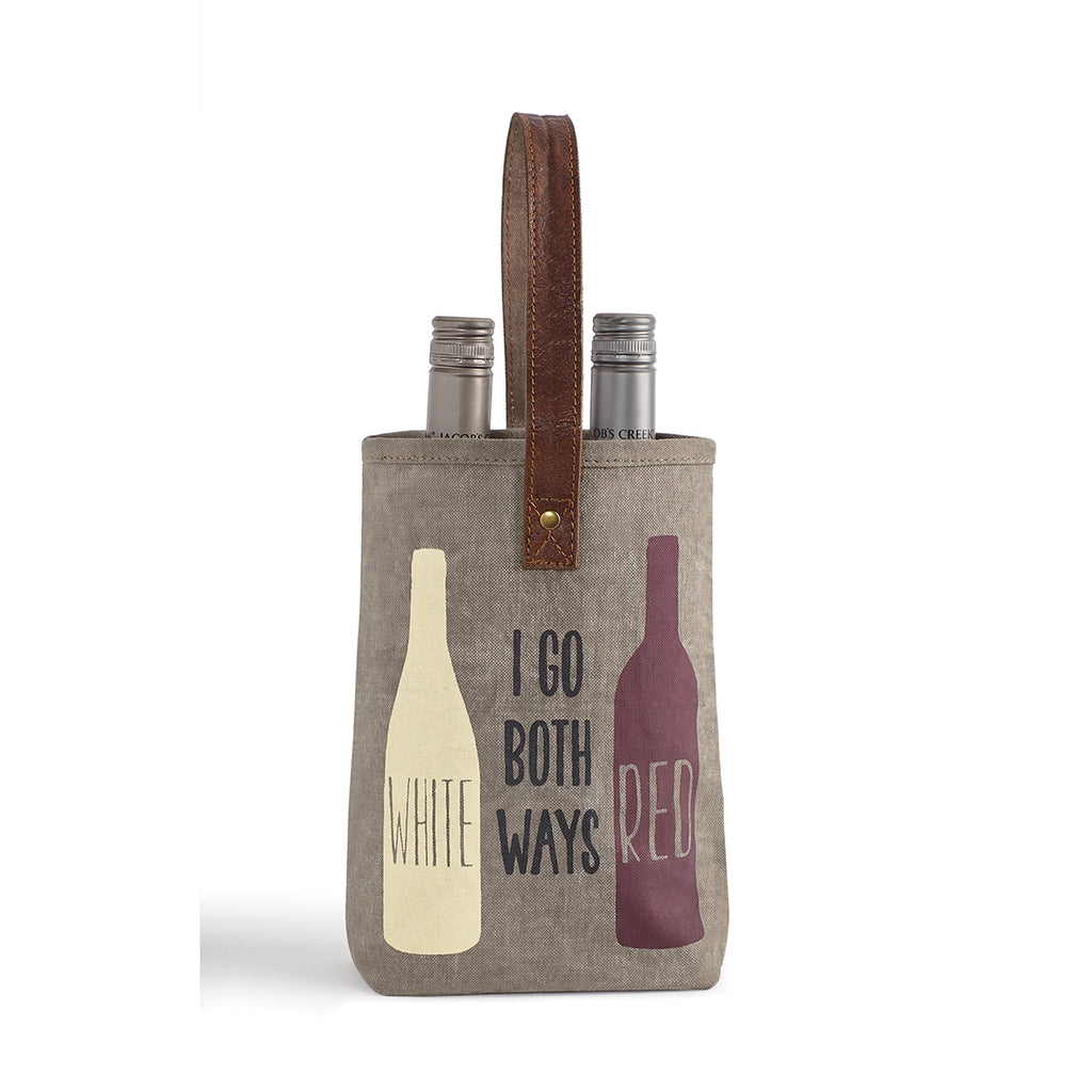 Up-Cycled Canvas Double Wine Bag