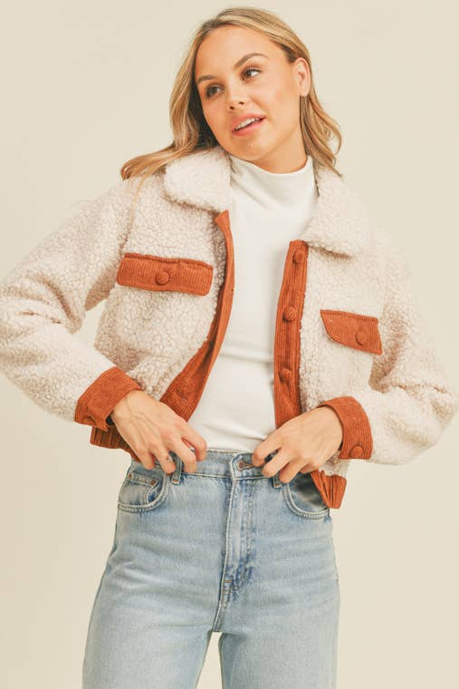 Cropped Faux Shearling Jacket