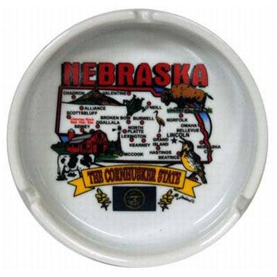 Nebraska Ashtray State Map
